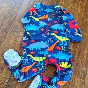 The Children's PLACE , 12-18 M Boys Fleece, Zip up footy Pajamas